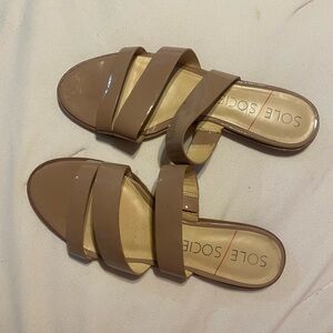 Sole Society Tan Sandals with Minimalist Design